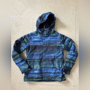 Burton Jacket Coat Women's Large Blue Stripes Outdoor Ski Snowboard Winter Coat